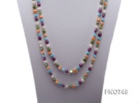 6mm multicolor flat freshwater pearl necklace