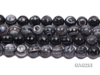 wholesale 16mm round faceted Black & White Agate Strings