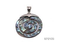 45mm Spiral Abalone Shell Pendant with Argent Gilded Connector