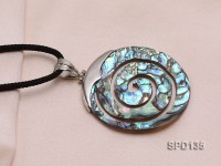 45mm Spiral Abalone Shell Pendant with Argent Gilded Connector
