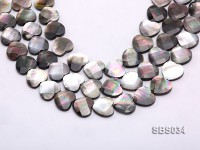 Wholesale 18x17mm Black Heart-shaped Faceted Seashell String