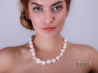 14x17mm White Irregular Shell Necklace