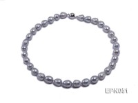 10*12mm Grey Elliptical Freshwater Pearl Necklace