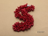5x13mm Irregular Red Three-Strand Twisted Necklace