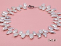 Classic 11×17-11.5x19mm White Seed-shaped Freshwater Pearl Necklace