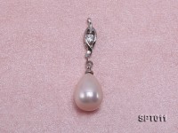 10x13mm pink shell pearl pendant with gold-plated bail