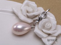 10x14mm pink shell pearl pendant with gold-plated bail