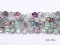 Wholesale 10*12mm Colorful Faceted Irregular Fluorite String