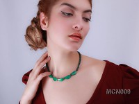 4mm Malachite Beads and Irregular Malachite Necklace