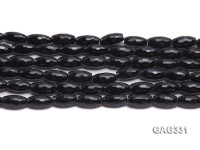wholesale 8*16mm black oval Faceted Agate Strings