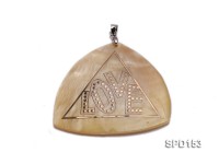 50x50mm Irregular Shell Pendant with beautiful Gilded Metal Pattern