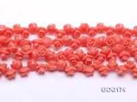 Wholesale 8*11mm Orange Carved Resin Flower String
