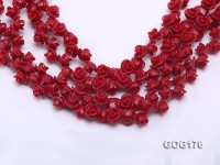Wholesale 8*11mm Red Carved Resin Flower String