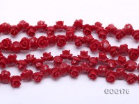 Wholesale 8*11mm Red Carved Resin Flower String