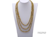8-9mm light yellow freshwater pearl opera necklace