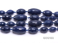 Wholesale 9*13-20*35mm Ink Blue Faceted Oval Gemstone String
