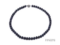 Classic 8.5mm Black Flat Cultured Freshwater Pearl Necklace