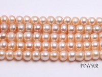 Wholesale 10x12mm Pink Flat Freshwater Pearl String