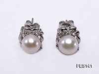 7mm White Flat Freshwater Pearl Earrings