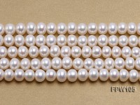 Wholesale 8x10mm White Flat Freshwater Pearl String
