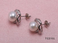 7.5mm White Flat Freshwater Pearl Earrings