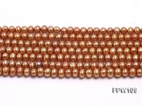 Wholesale 5.5×6.5mm Brownish Flat Freshwater Pearl String