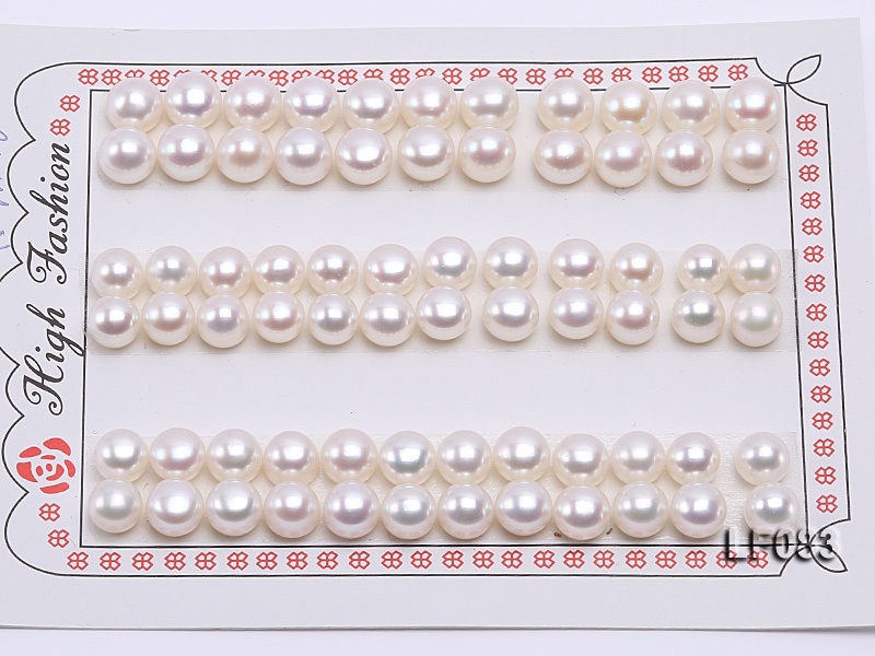 Wholesale Cards of 7-7.5mm Classic White Flat Freshwater Pearls