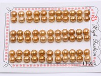 Wholesale Cards of 7-7.5mm Golden Flat Pearls—33 Pairs