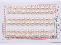 Wholesale Cards of 8-8.5mm Classic White Flat Pearls—30 Pairs