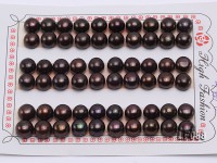 Wholesale Cards of 8.5-9mm Black Flat Pearls—30 Pairs