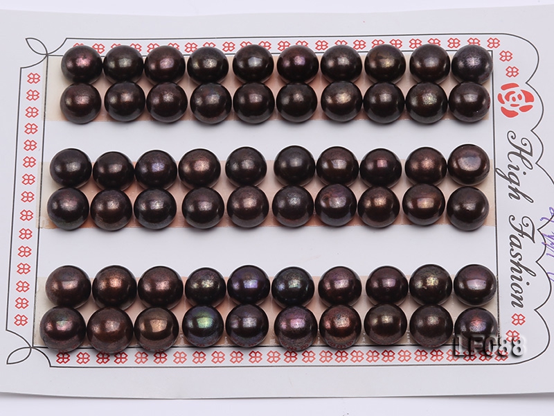 Wholesale Cards of 8.5-9mm Black Flat Pearls—30 Pairs
