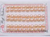 Wholesale Cards of 8.5-9mm Pink Flat Pearls—30 Pairs