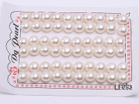 Wholesale Cards of 8.5-9mm Classic White Flat Freshwater Pearls—30 Pairs