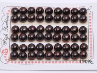 Wholesale Cards of 9.5-10mm Black Flat Pearls—27 Pairs