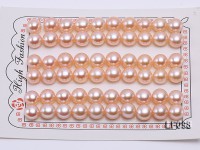 Wholesale Cards of 9.5-10mm Pink Flat Pearls–30 Pairs