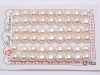 Wholesale Cards of AA-grade 10-10.5mm Classic White Flat Freshwater Pearls—27 Pairs