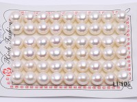 Wholesale Cards of AA-grade 10-11mm Classic White Flat Freshwater Pearls—27 Pairs