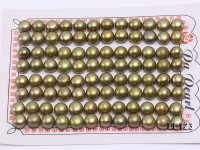 Wholesale Cards of AA-grade 7.5-8.0mm Greenish Yellow Flat Pearls–48 Pairs