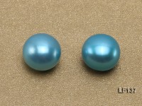 Wholesale Cards of 8-8.5mm Blue Flat Pearls–33 Pairs