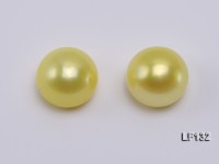 Wholesale Cards of 8-8.5mm Yellow Flat Pearls–33 Pairs