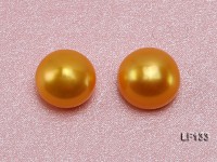 Wholesale Cards of 8-8.5mm Golden Flat Pearls–33 Pairs