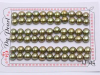 Wholesale Pairs of AA-grade 8-8.5mm Brown Green Flat Pearls