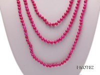 5-6mm magenta round freshwater pearl necklace