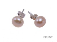8-9mm White, Pink and Lavender Flat Freshwater Pearl Necklace, Bracelet and Stud Earrings Set