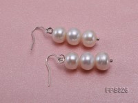 9-10mm White Flat Freshwater Pearl Necklace, Bracelet and Stud Earrings Set