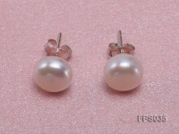 8-9mm White Flat Freshwater Pearl Necklace, Bracelet and Stud Earrings Set