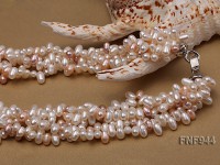 Five-strand White, Pink and Light-purple Freshwater Pearl Necklace