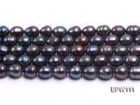 Wholesale 11x12mm Black Rice-shaped Freshwater Pearl String