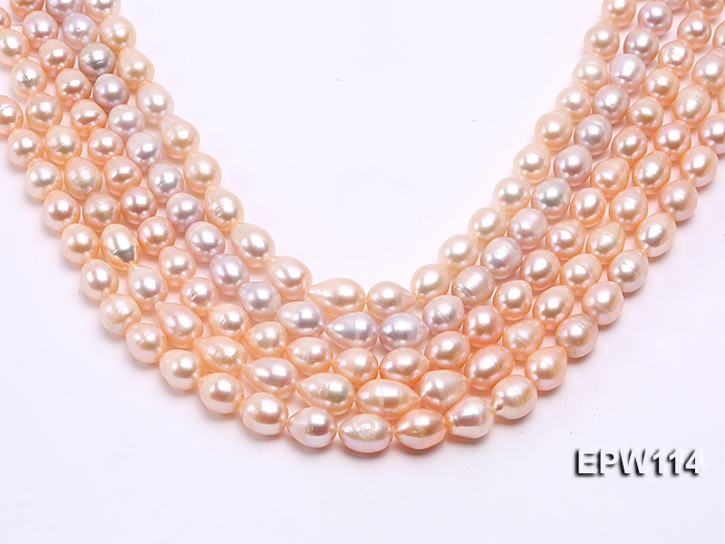 Wholesale 11x13mm Pink Rice-shaped Freshwater Pearl String