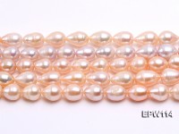 Wholesale 11x13mm Pink Rice-shaped Freshwater Pearl String